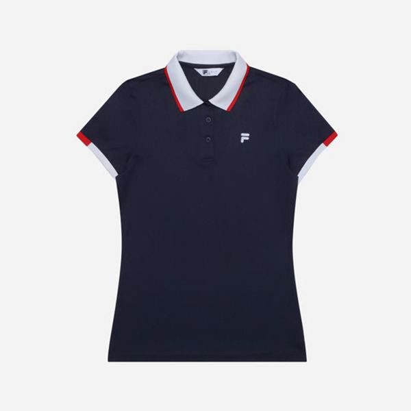 Camisas Polo Fila Mujer Azul Marino - Golf Pq S/S - España 038157UHV